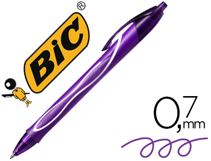 Bolígrafo Bic Gelocity Quick Dry tinta gel púrpura